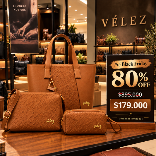TRIO BOLSOS + BILLETERAS VELEZ